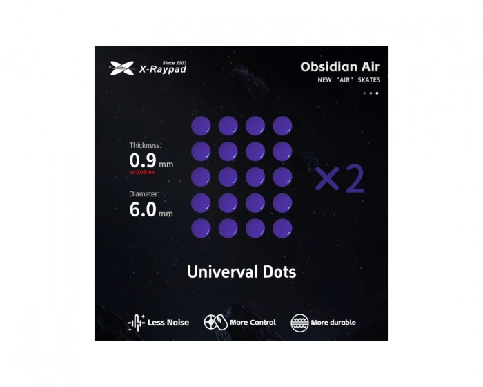 X-raypad Obsidian Air Mouse Skates - Universal Dots D6.0mm